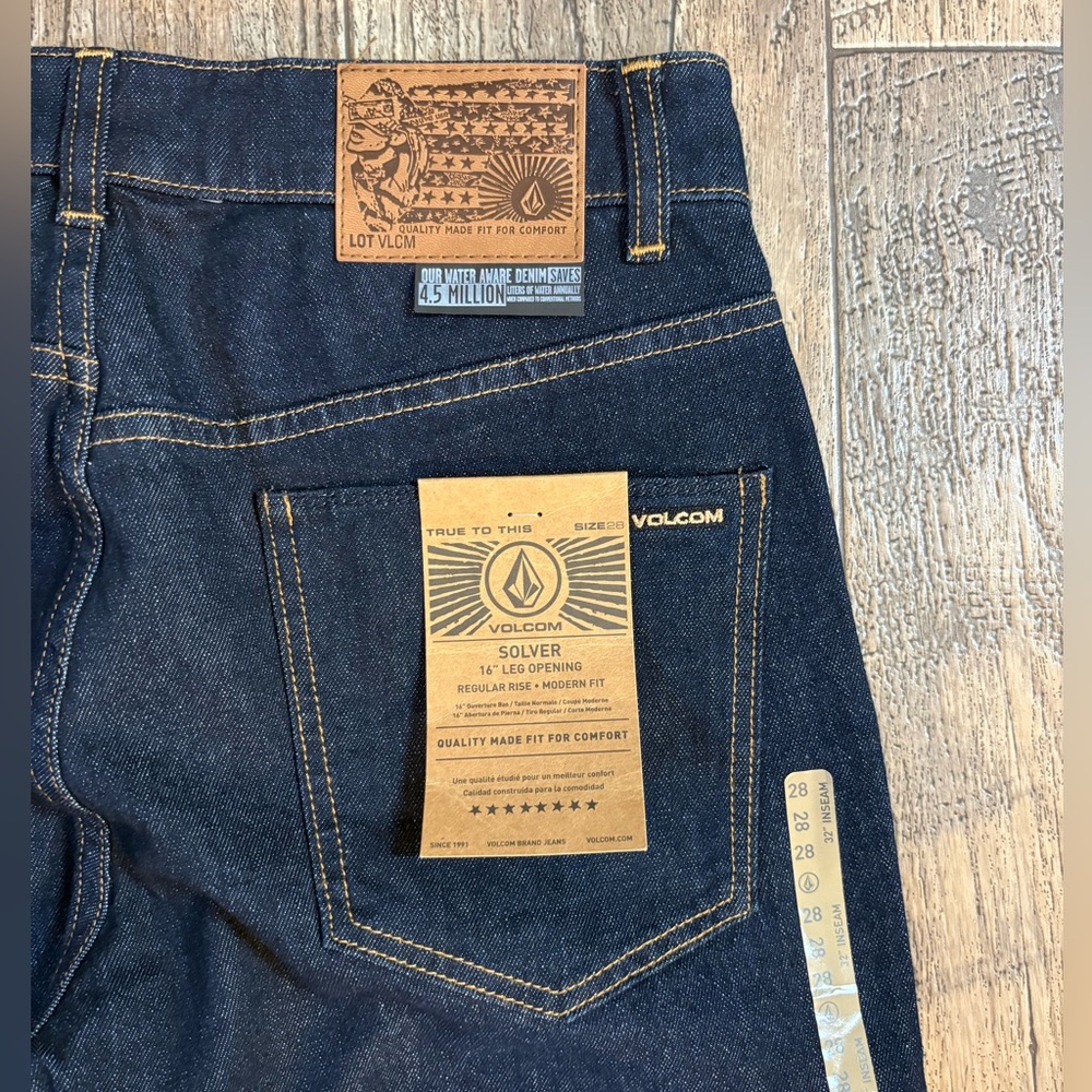 Volcom Solver Men's Straight Fit Jeans - Deep Indigo size 28 x 32 - Picture 10 of 12